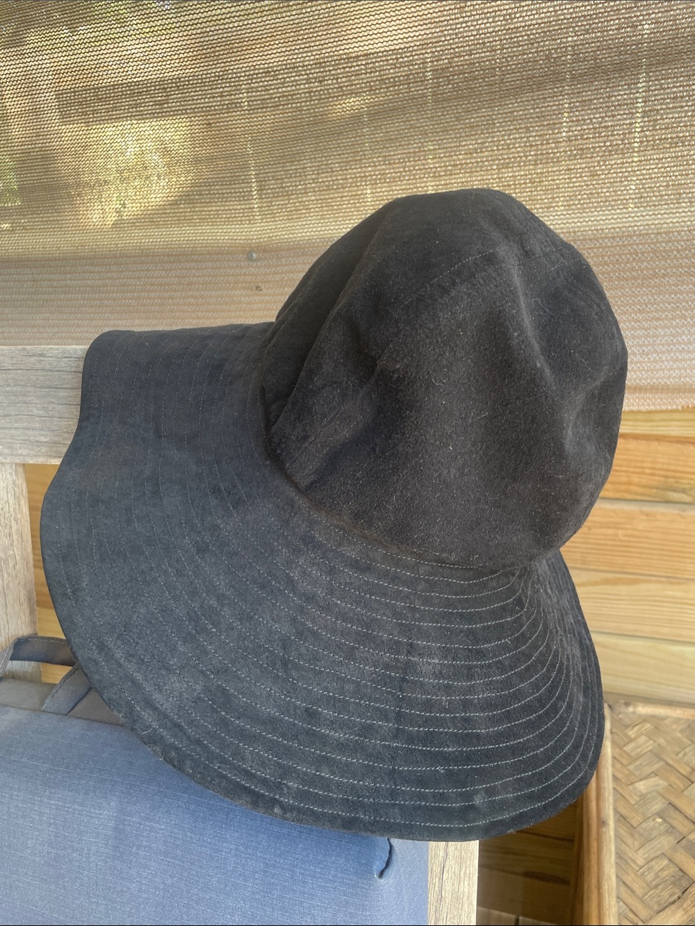 Vintage Kokin Women's Black Wide-Brim Sun Hat - Casual Everyday Style